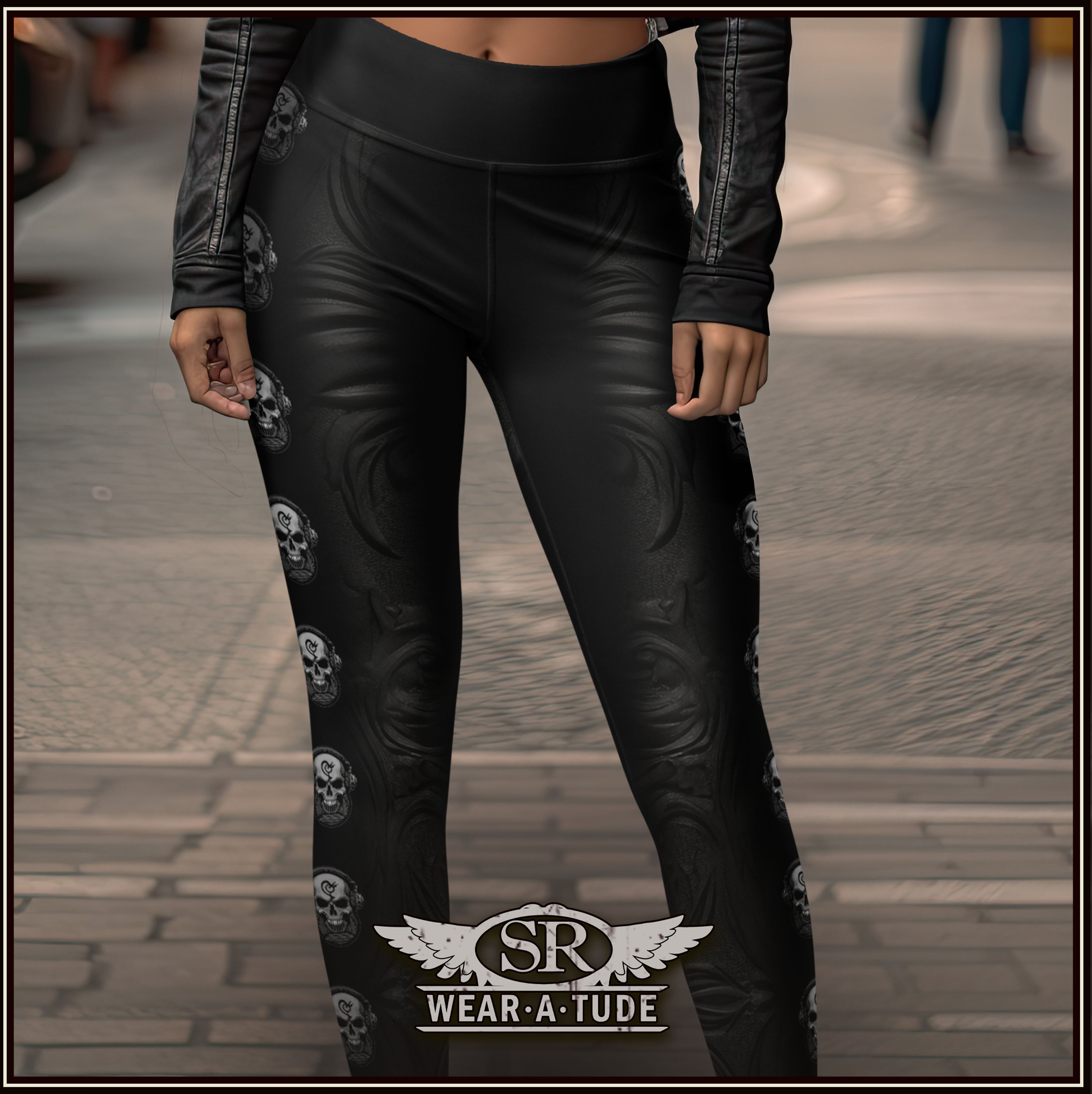 Rock Skully yoga leggings for the ultimate rock fashion ensemble. Let your style reflect your raw energy and rebellious spirit of Heavy Metal .