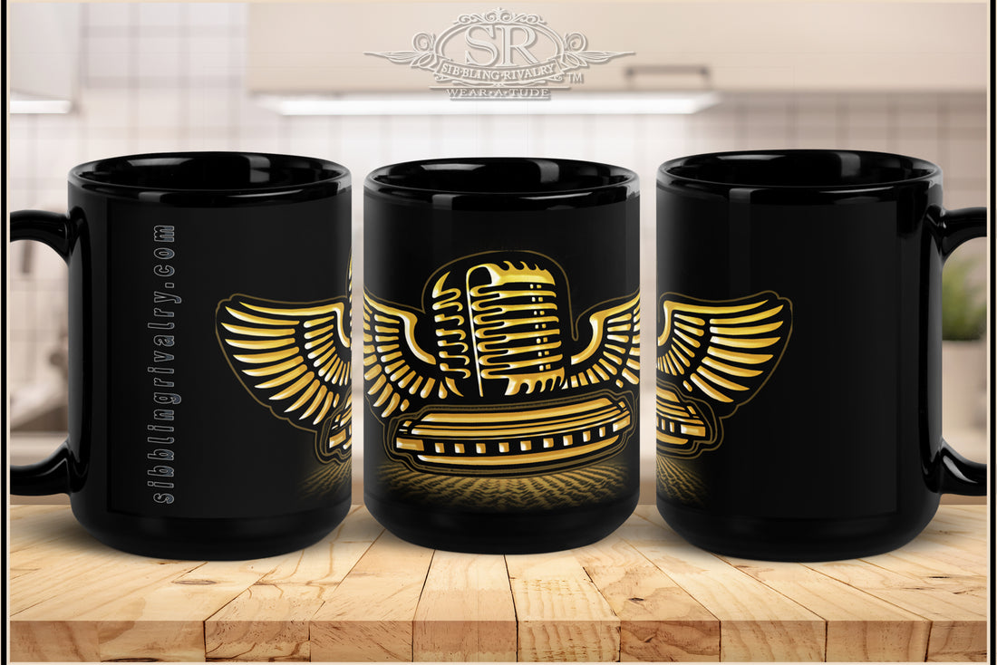 FLYING MIC HARP © Black Coffee Mug - SIB.BLING RIVALRY