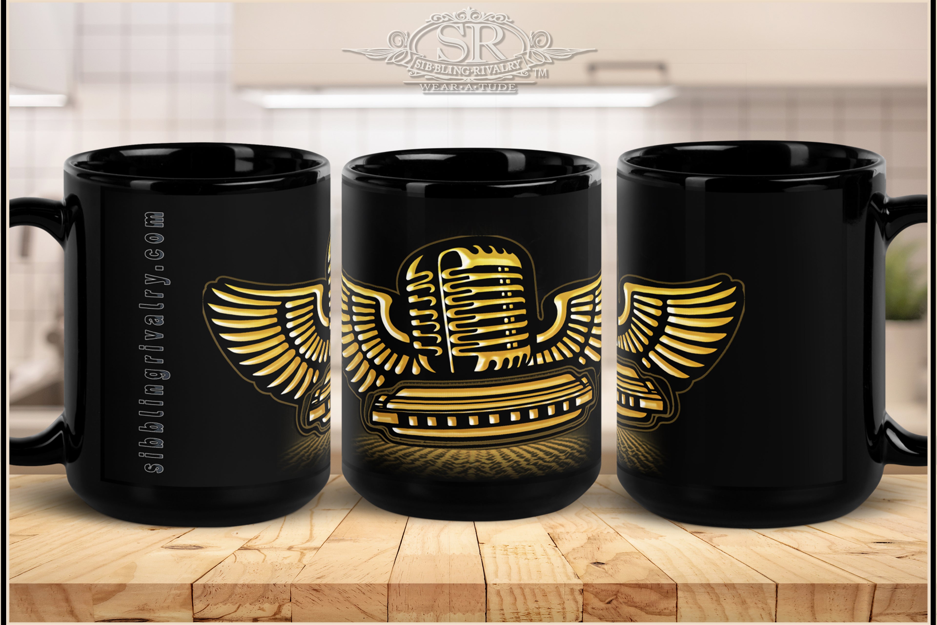 FLYING MIC HARP © Black Coffee Mug - SIB.BLING RIVALRY