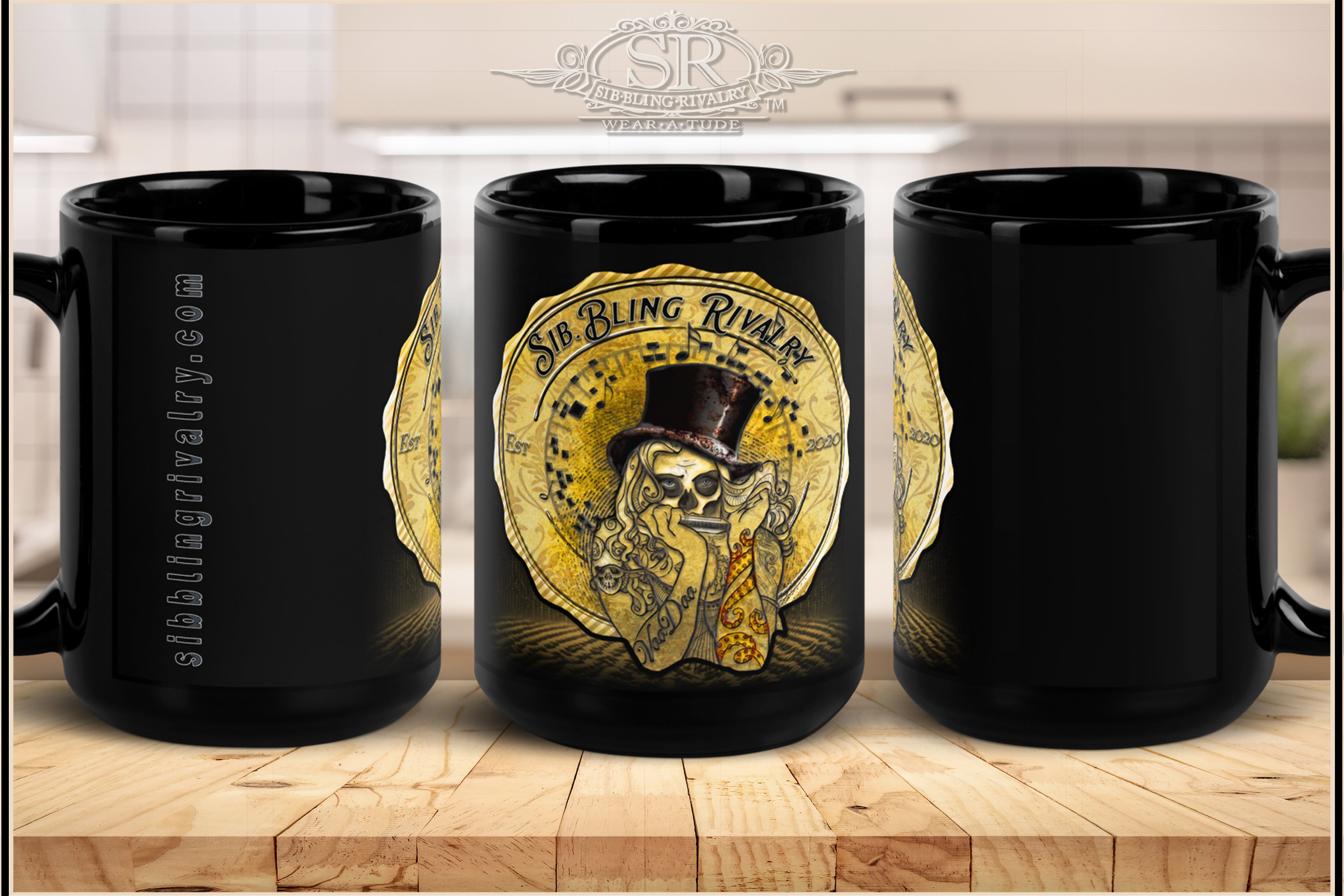 VOODOO HARP GIRL Black Coffee Mug - SIB.BLING RIVALRY