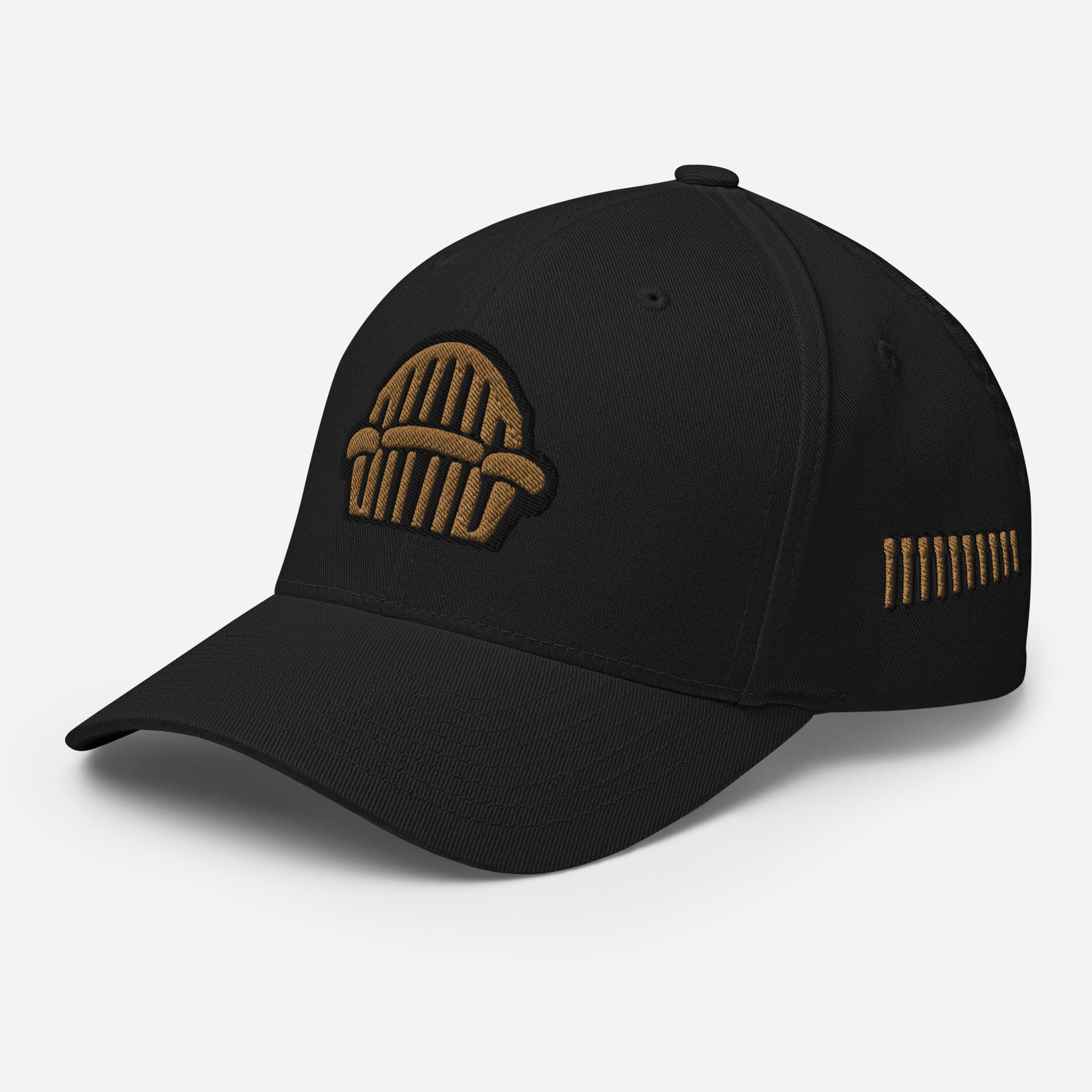 Harp Mic Gold - 4 Sided Embroidery Closed Back Cap