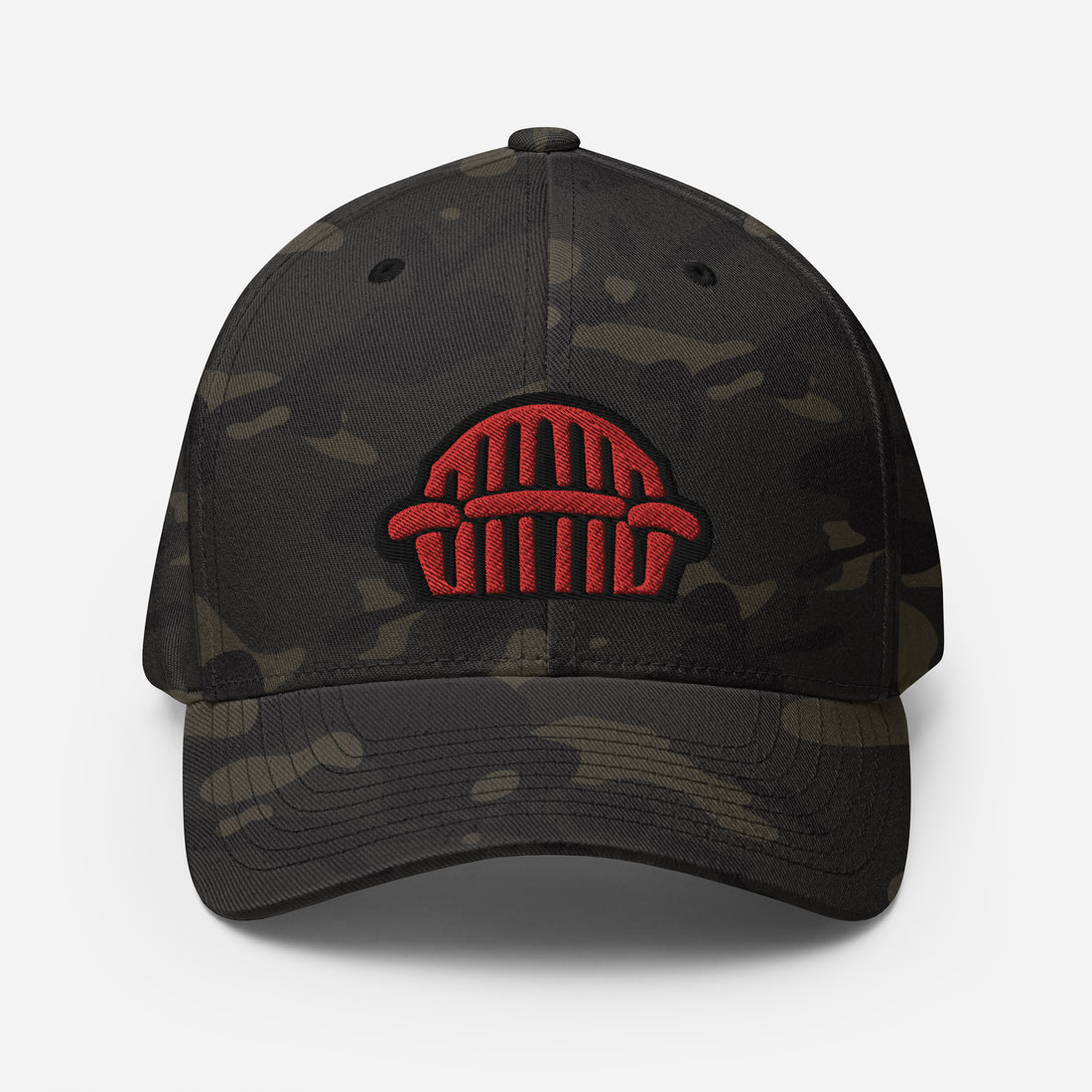 Harp Mic Red - 4 Sided Embroidery Closed Back Cap