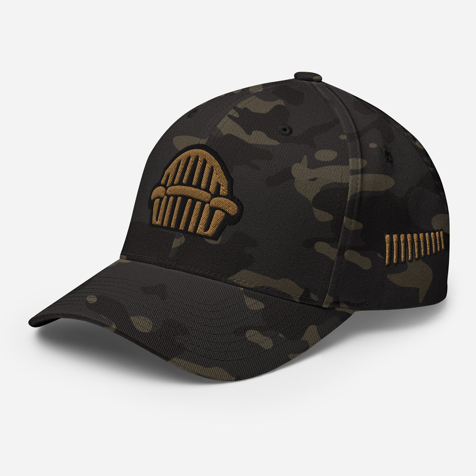 Harp Mic Gold - 4 Sided Embroidery Closed Back Cap