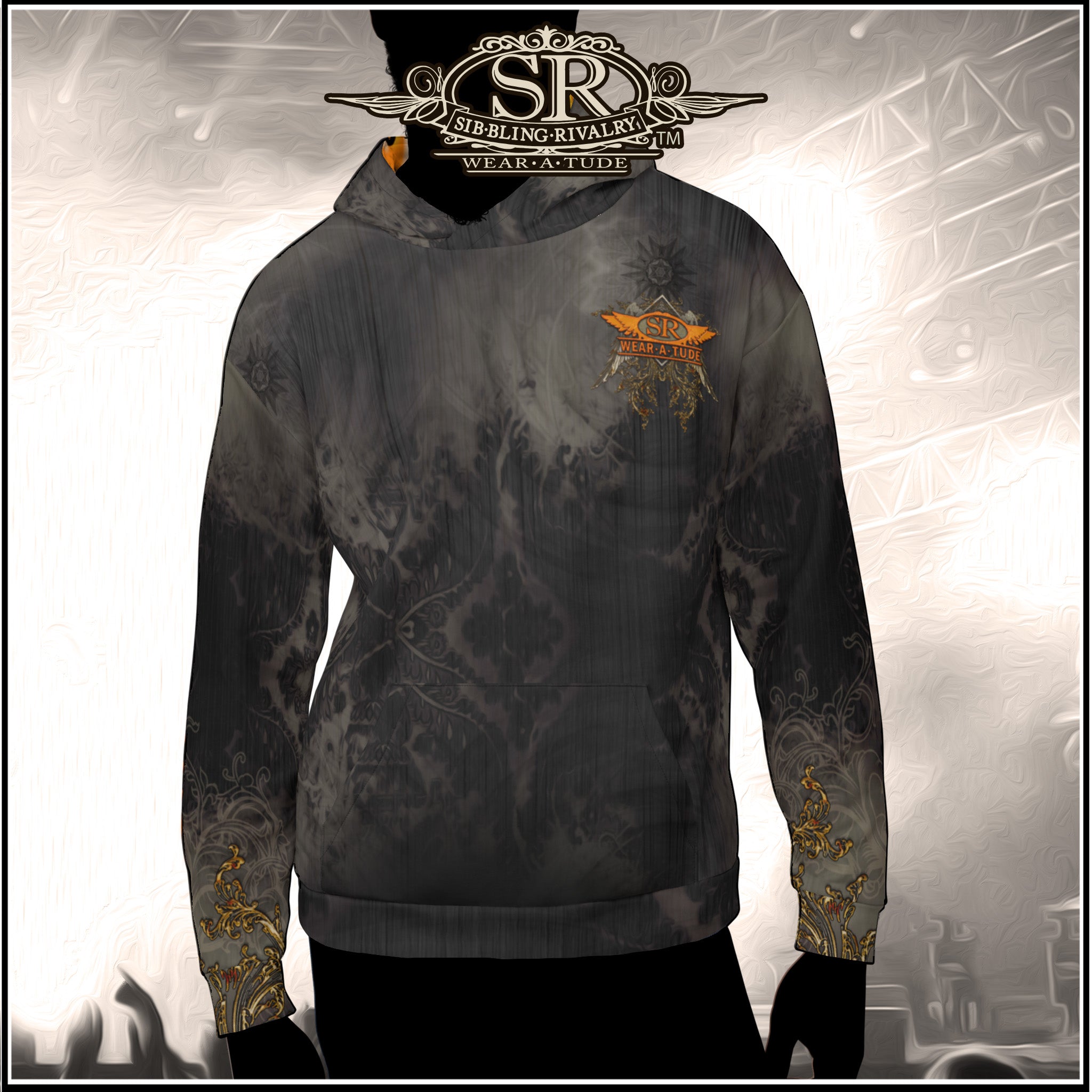 CHARCOAL &amp; RUST ~ SR Wings Unisex Hoodie - SIB.BLING RIVALRY