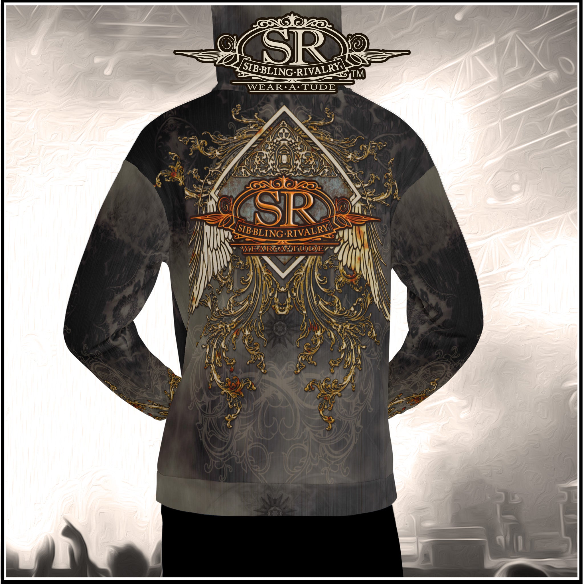 CHARCOAL &amp; RUST ~ SR Wings Unisex Hoodie - SIB.BLING RIVALRY