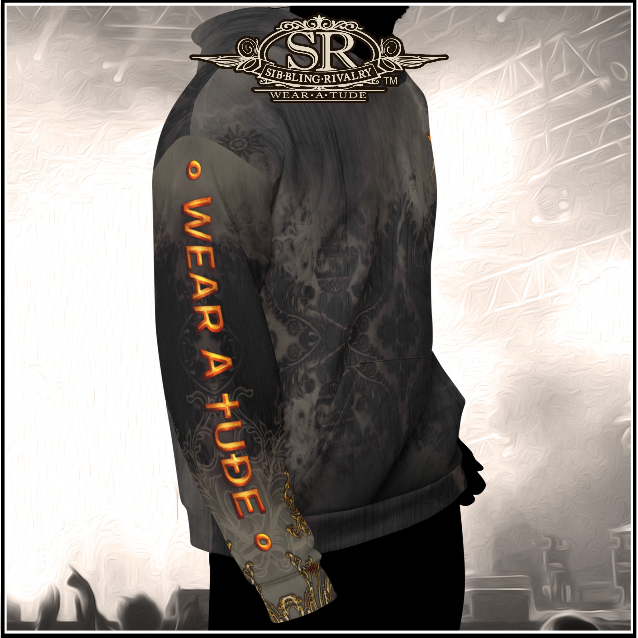 CHARCOAL &amp; RUST ~ SR Wings Unisex Hoodie - SIB.BLING RIVALRY