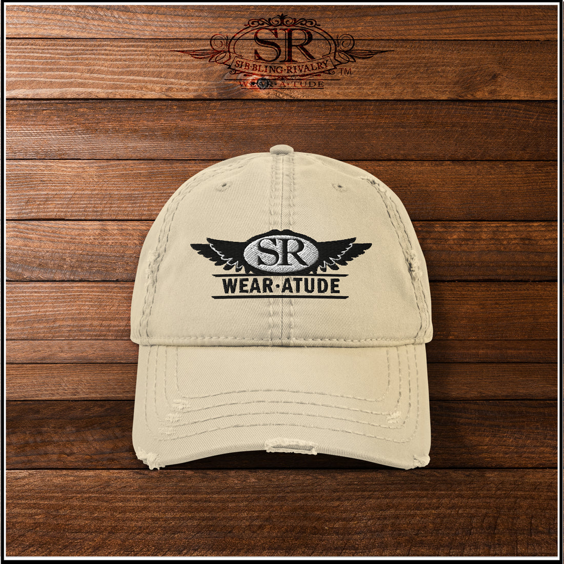 BRASH SR LOGO ~ Distressed Dad Hat ball cap - SIB.BLING RIVALRY