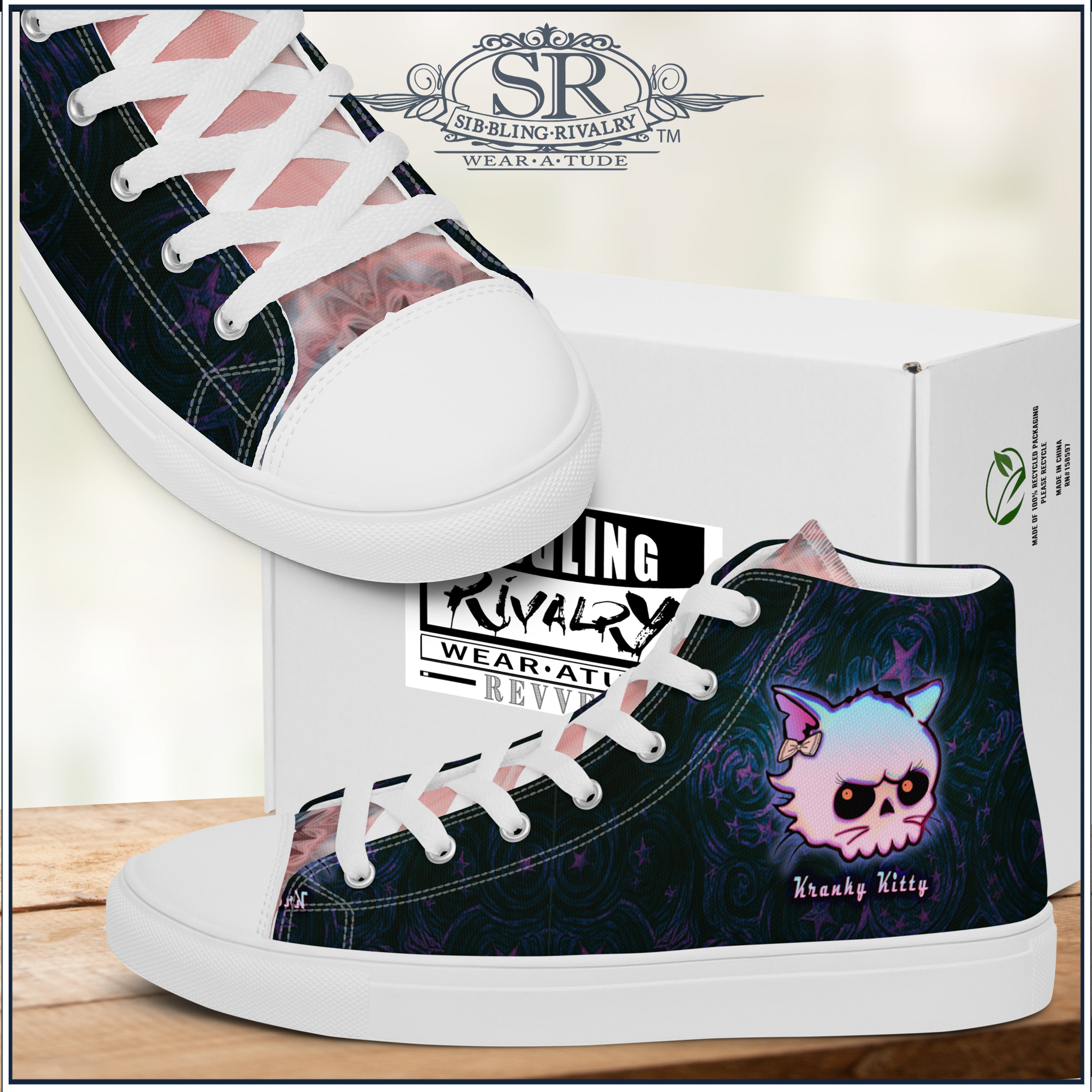 KRANKY KITTY ~ SR Women’s high top shoes - SIB.BLING RIVALRY