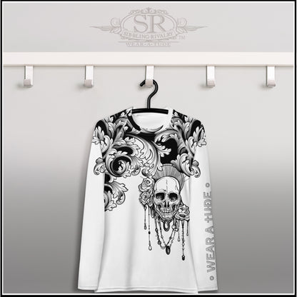 GOTHIC SPIRIT I ~ SR Rash Guard - Art Nouveau Skull - SIB.BLING RIVALRY