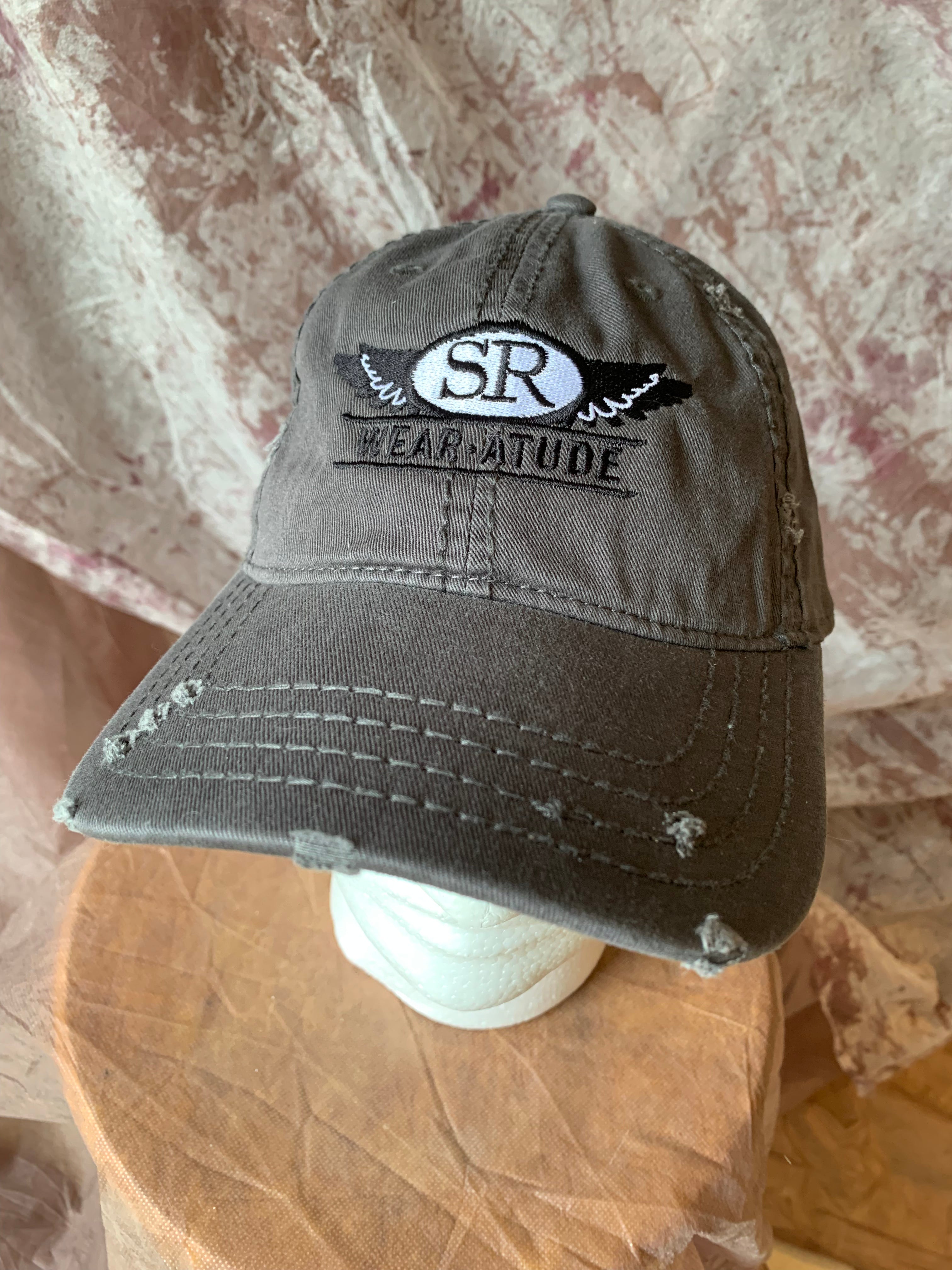 BRASH SR LOGO ~ Distressed Dad Hat ball cap - SIB.BLING RIVALRY