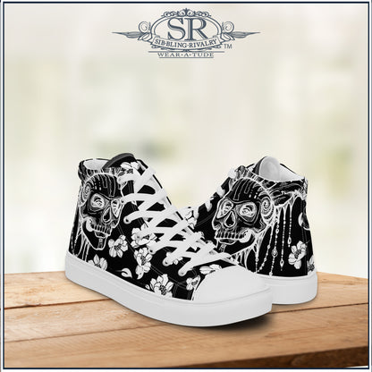 SKULL &amp; BLOSSOM ~ SR Women’s high top shoes - SIB.BLING RIVALRY