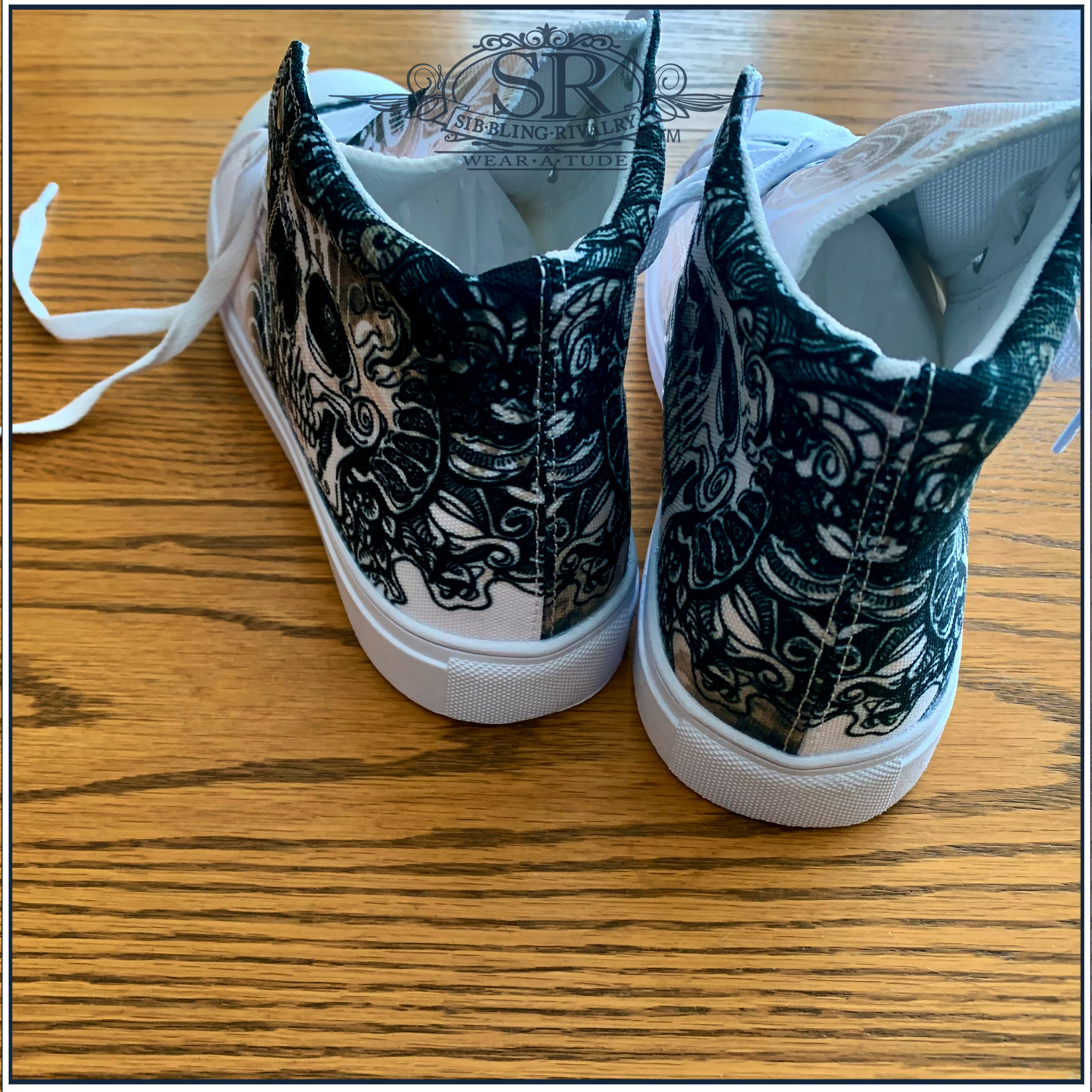 SKULLATUDE ~ SR Women’s high top canvas shoes - SIB.BLING RIVALRY