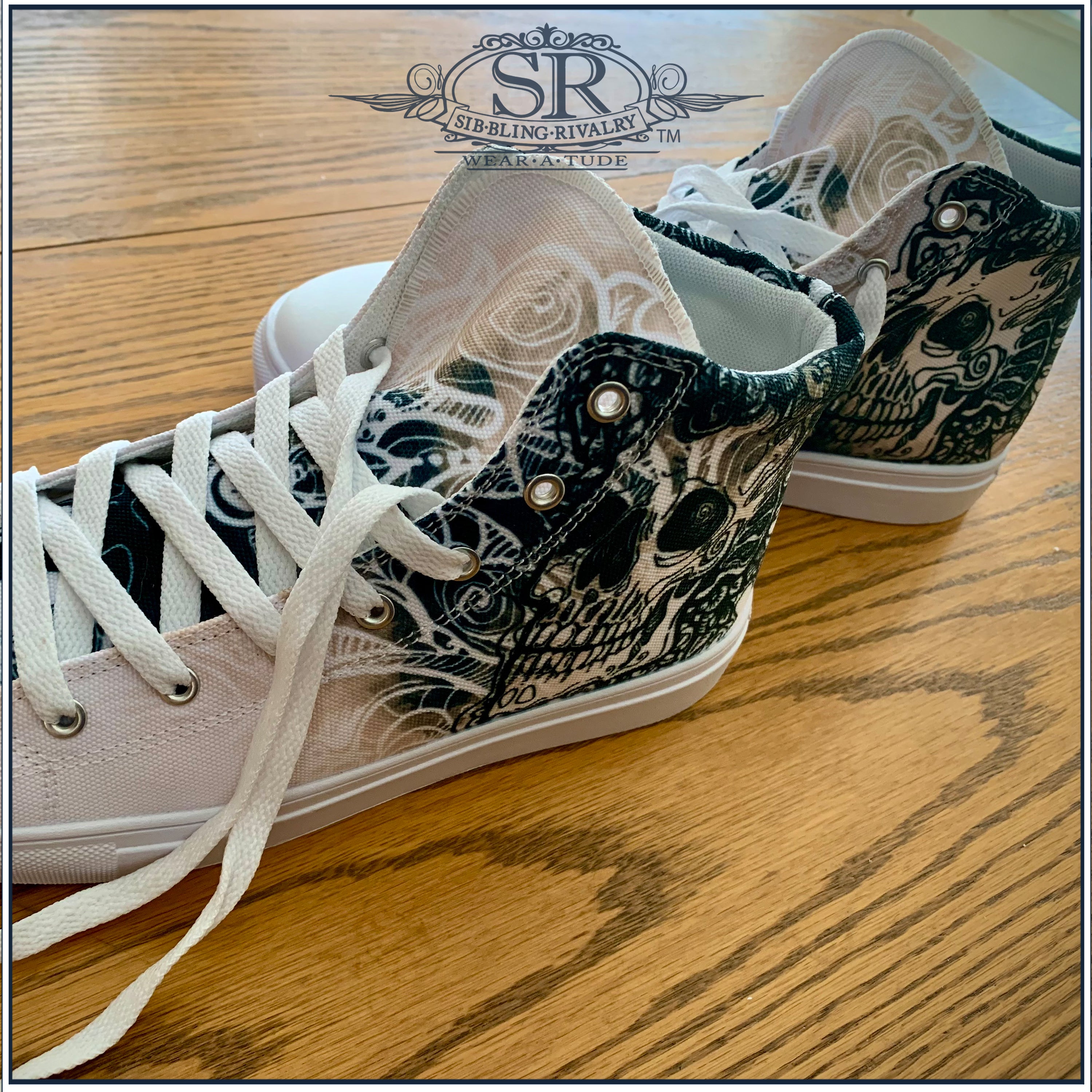 SKULLATUDE ~ SR Women’s high top canvas shoes - SIB.BLING RIVALRY