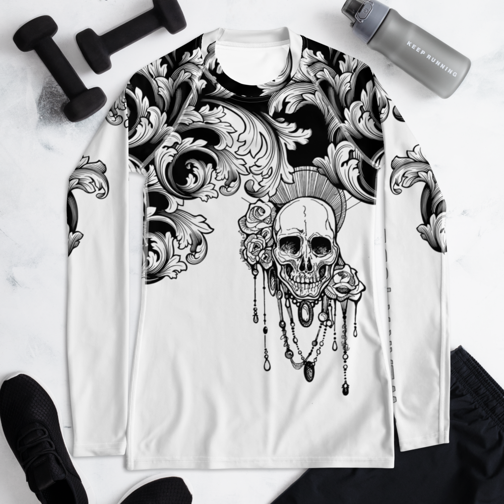 GOTHIC SPIRIT I ~ SR Rash Guard - Art Nouveau Skull - SIB.BLING RIVALRY