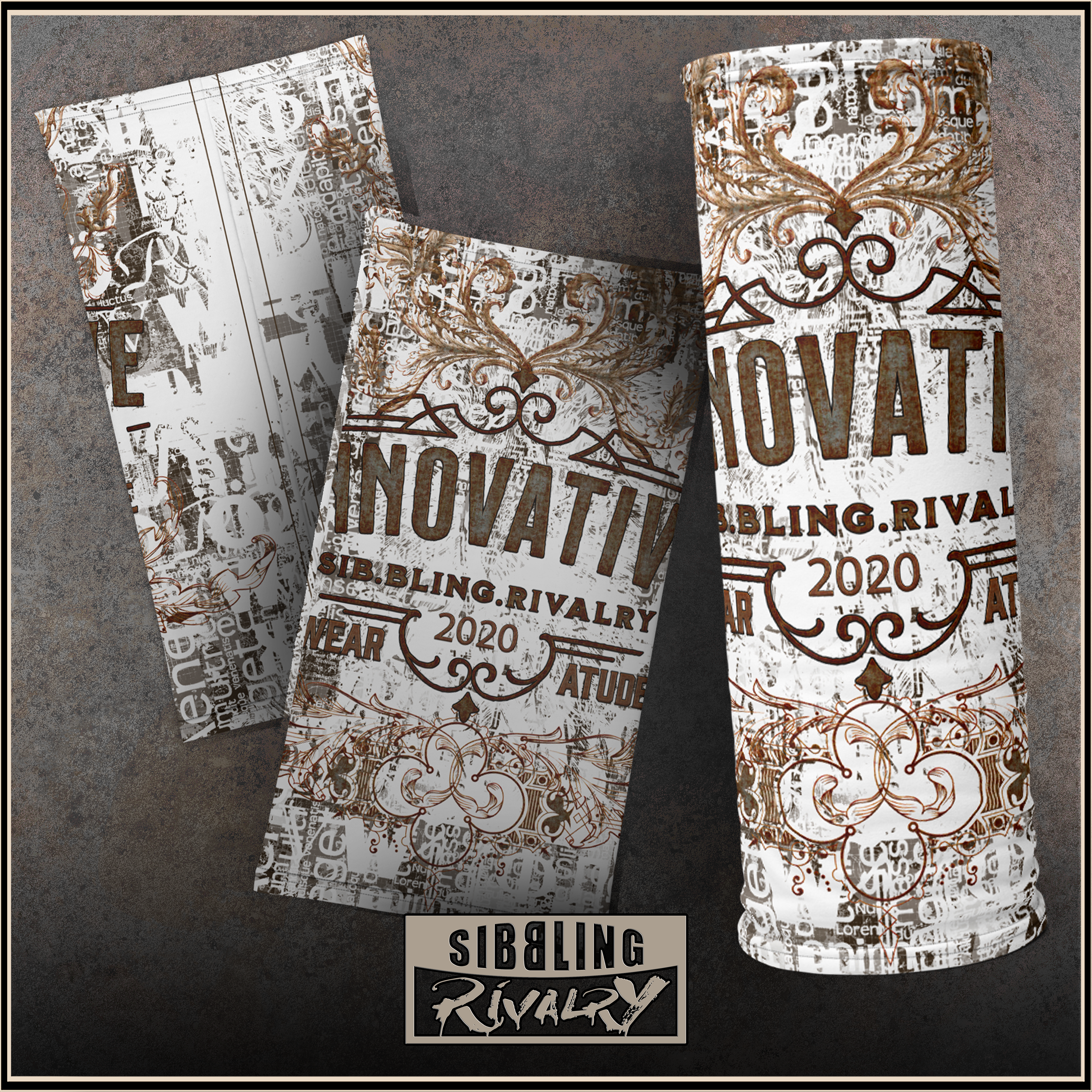 INNOVATIVE on White ~ Versatile Gaiter - SIB.BLING RIVALRY