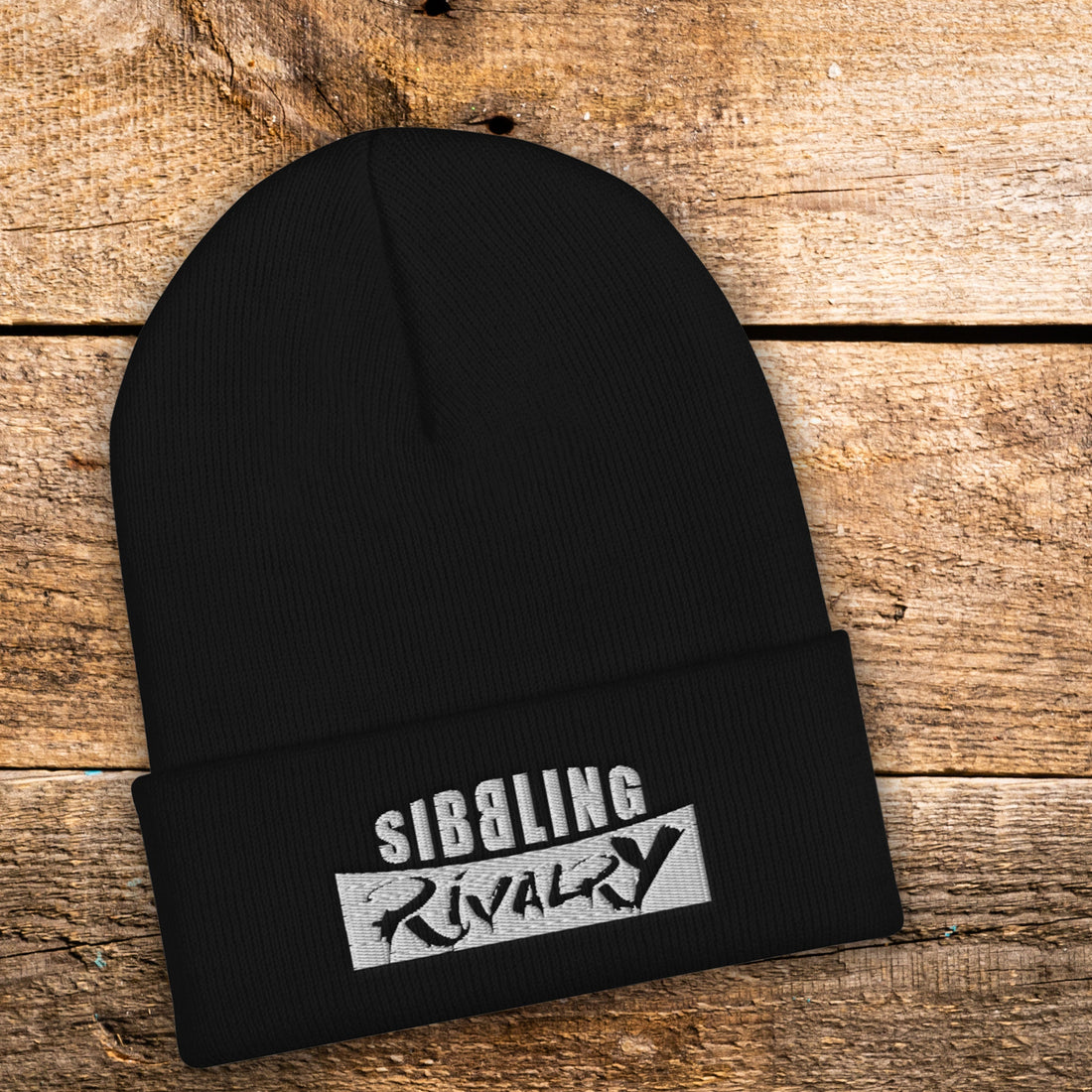 Rocker Beanie, Vintage Label, Sib.Bling Rivalry ~ Embroidered Cuffed Beanie - SIB.BLING RIVALRY, 