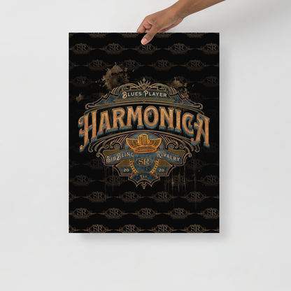 HARMONICA SHEILD ~ SR Harmonica player poster - SIB.BLING RIVALRY