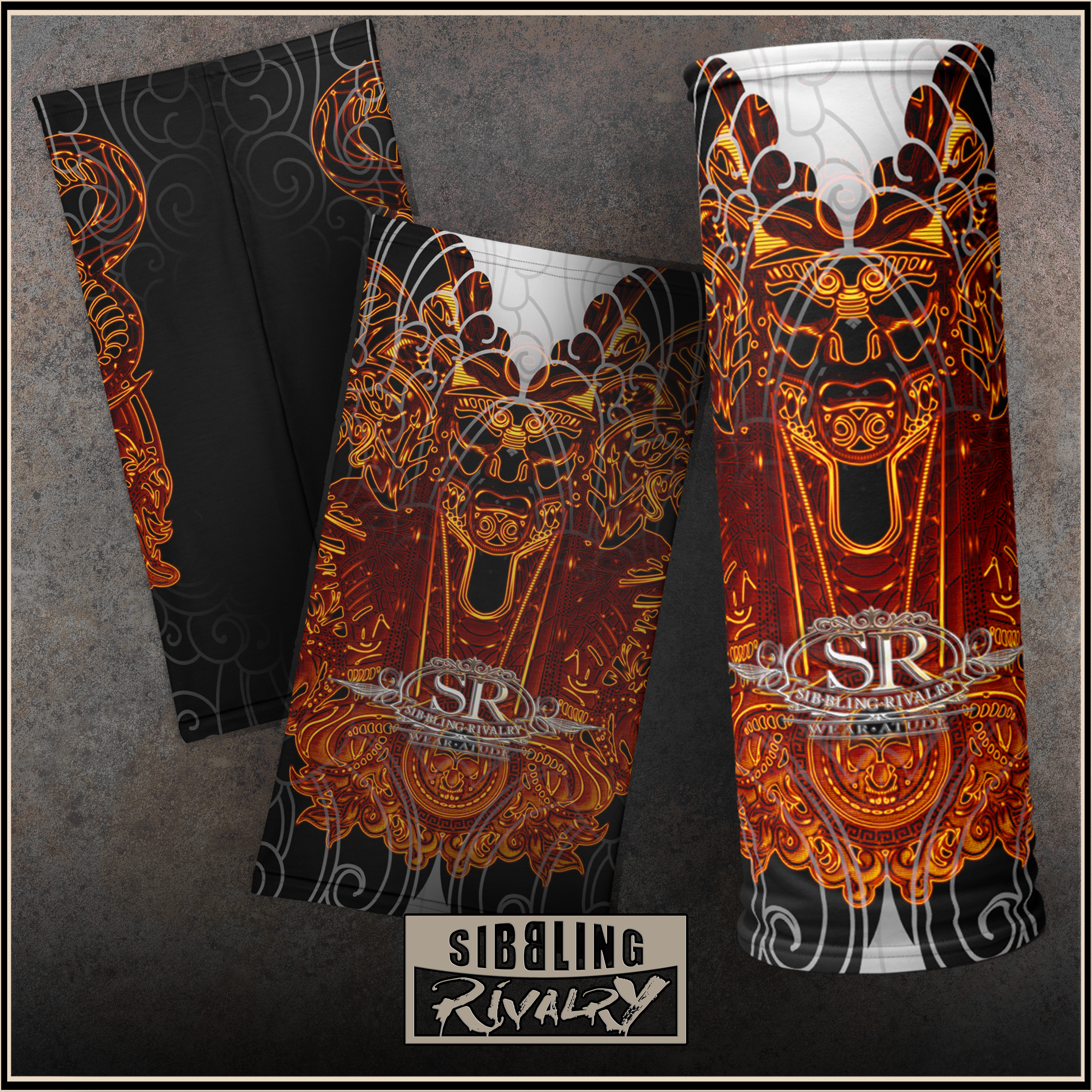 FIRE SAMURAI ~ Versatile Double Sided Gaiter - SIB.BLING RIVALRY